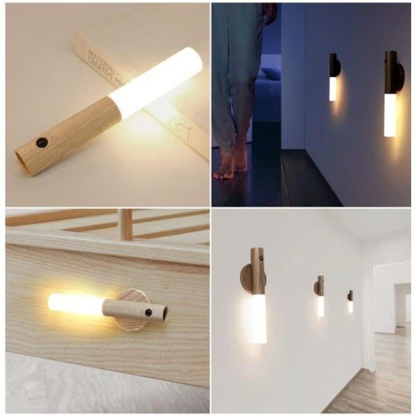 LÁMPARA VELADOR DE PARED MAGNÉTICA CON SENSOR RECARGABLE