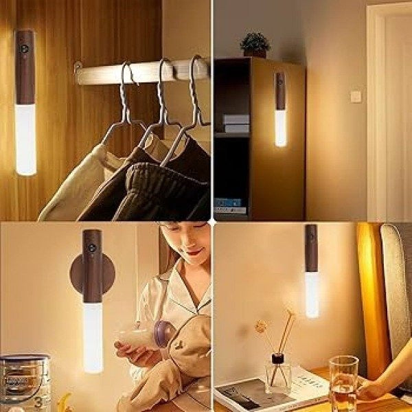 LÁMPARA VELADOR DE PARED MAGNÉTICA CON SENSOR RECARGABLE