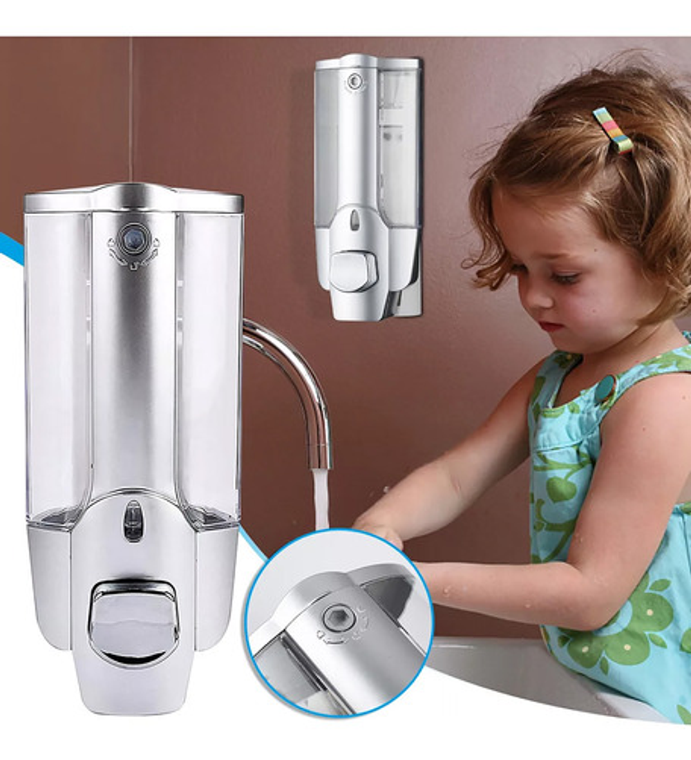 Dispensador Despachador de Jabón Liquido Gel Shampoo Pared 350ml