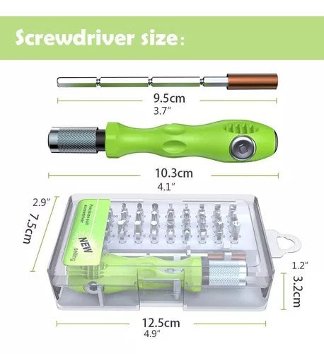 Kit Destornillador 32 En 1 Magnetico